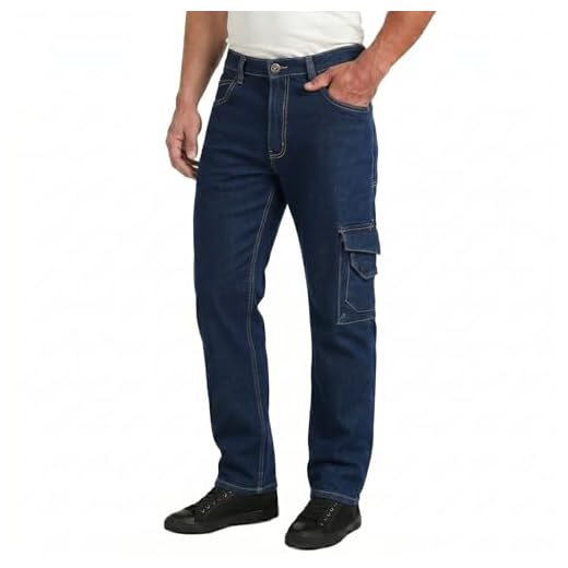 Herren Hosen Cargo Hose Freizeithose Cargohose Arbeitshose Unifarben-Hose, ganzjährig, lässig, alle einfarbig, mit Reißverschluss, Hosen, Mode, Overalls, Strandtaschen, Hose Cargohose Herren Winter 6 Lee Cooper Workwear LCPNT239 Sicherheits-Schreinerhose, Stretch-Jeans-Arbeitshose, blau, 36W/31R