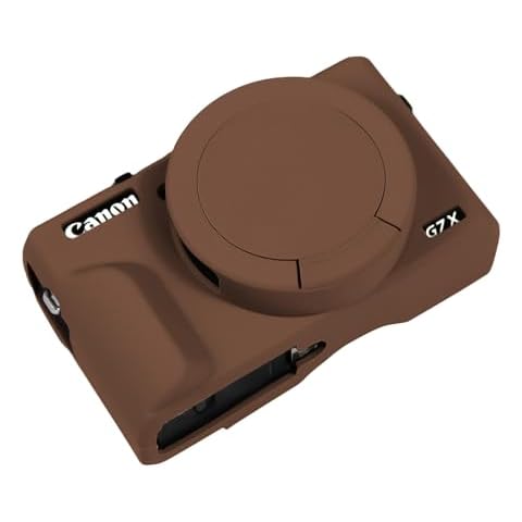 Easy Hood Case for Canon Powershot G7 X Mark III Digital Camera, Soft Silicone Protective Cover with Removable Lens Cover for Canon Powershot G7X Mark III DSLR Camera (Brown) Cover