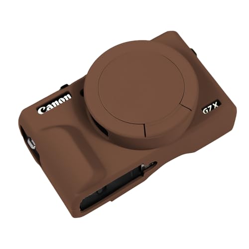 Easy Hood Case for Canon Powershot G7 X Mark III Digital Camera, Soft Silicone Protective Cover with Removable Lens Cover for Canon Powershot G7X Mark III DSLR Camera (Brown)