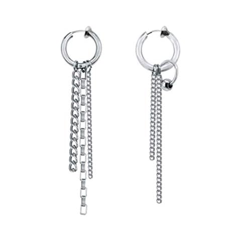 Mshion Stud Clip Earring Stainless Steel Earrings for Mens Womens Cover