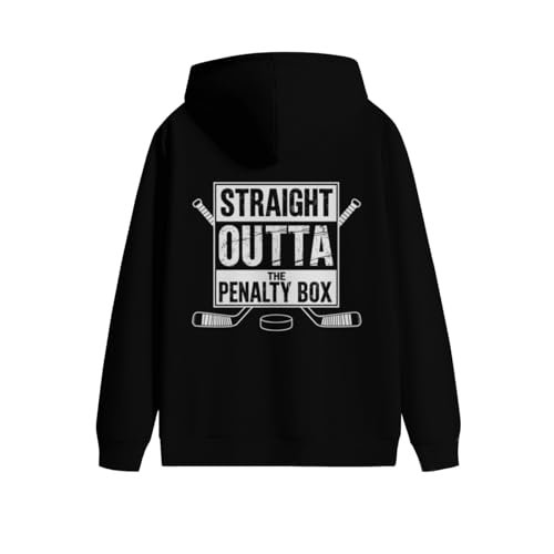 Vintage Ice Hockey Player Gift Straight Outta The Penalty Box Men Women Lightweight Kangaroo Pocket Hoodie3