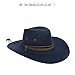 Dsgzkk Cowboy Hat,Fashion Wide Brim Western Cowboy Hat with Windproof Rope Vintage Solid Color Hat All-Match