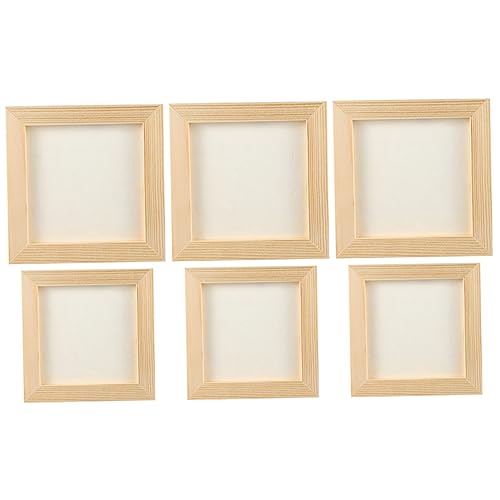 FRCOLOR 6 pièces Cadres Bois DIY pour Peinture et Photo Cadres Vides Résistants et Texturés Petits Formats pour Peinture à Leau Huile Argile et Collage