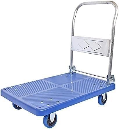 Carro plegable portátil ideal para viajes y transporte de carga con cuatro ruedas estables 7