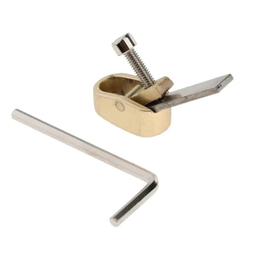 初心者向けバイオリンアクセサリー ミニ真鍮バイオリン製作用親指用かんなツール木工用湾曲ソールフラットボトム(Golden XXS)