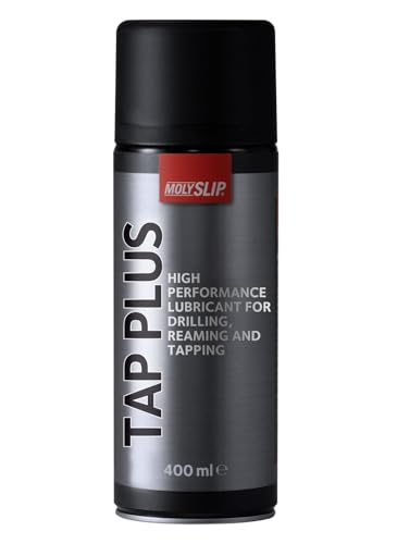 Molyslip TAP PLUS Tapping Cutting Lubricant Spray Aerosol 400ml – Premium High Performance Lubricant Anti Wear Grease Maximises Tool Life – Drilling, Reaming, Tapping
