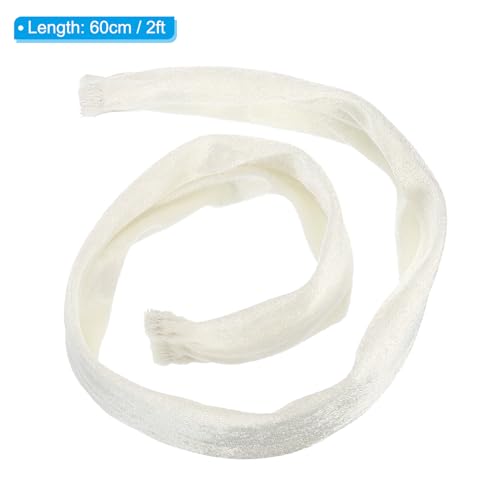 Image of PATIKIL 2ft Lamp Chain Cover, Chain Protective Sleeve Washable with Zipper for Chandelier Lighting Wires Swing Light Fixture, White