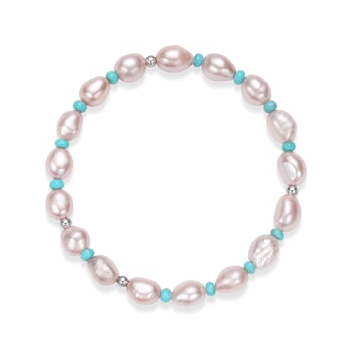 Freshwater Pearl Bracelets For Women White Beaded Stretch Bracelet 7 Inches - image 5