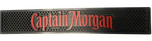 Captain Morgan Black Bar Rail Runner Drip Mat - Black & Red by Captain Morgan