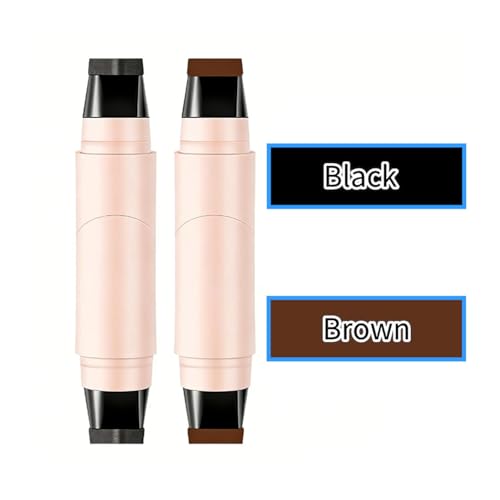 Eyeliner marcador 2 en 1 doble punta giratoria negro miniatura 3
