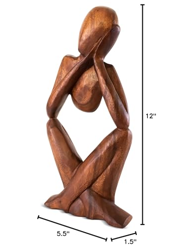 Estatua Abstracta de Madera Hecha a Mano de 12 pulgadas miniatura 5