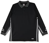 Bad Workwear Men's Hi-Vis Long Sleeve Polo Shirt, Black, XX-Large