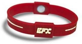 EFX Silicone Sport Bracelet Wristband Size: Large 8" RED with White Lettering
