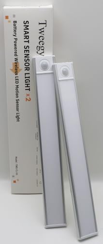 Tweegy Under Cabinet Lights, 54 LED Rechargeable Battery Operated Motion Sensor Light Indoor, 11.8 inches Dimmable Closet Lights