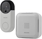 Philips Wireless Security Doorbell Chime Kit, Decoy Doorbell Camera, Motion-Activated Light, Decoy Doorbell Home Security Cameras, Wireless Doorbell Chime, 150 Ft Range, White, DES6572WB/37