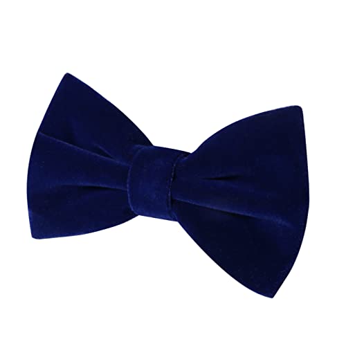 PACGOTH Bow Ties for Men, Men’s Pre-Tied Bow Ties, Velvet Bow Ties for Men Adjustable Bow Tie for Wedding Party With Gift Box (Navy Blue) — view 4