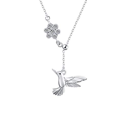 YAFEINI Hummingbird Necklace Sterling Silver Hummingbird Pendant Necklace Hummingbird Jewelry for Women Gifts