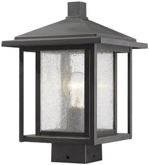 Z-Lite 554PHMS-ORB 1 Light Outdoor Post Mount Fixture, Oil Rubbed Bronze