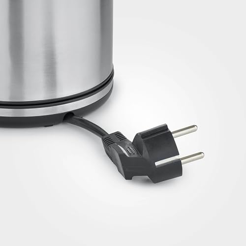 SEVERIN Hervidor eléctrico 1 L, tetera con indicador de nivel de agua, filtro antical, abertura de tapa XXL, potente y compacto, 2400 W, plateado - negro - acero inoxidable, WK 3489 - imagen 6