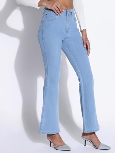 Image of ADBUCKS Women's Wide Leg Fit Mid Rise Bootcut Jeans Bell Bottom Jeans II Wide Leg