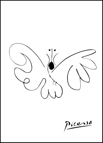 Affiche Pablo Picasso Papillon toile animaux 40x60cm art mural abstrait non encadré