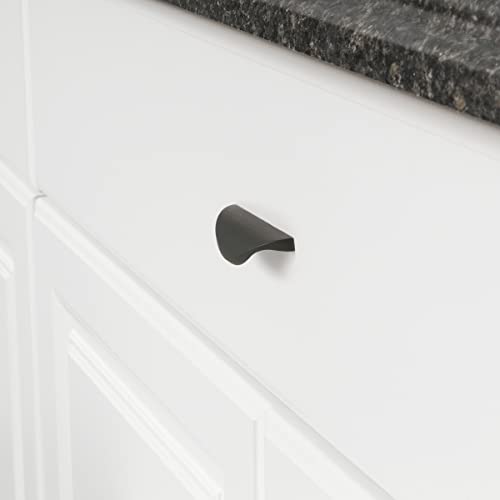 Image of South Main Hardware Modern Finger Cabinet Drawer Pull Handle, 3.07 inch Length (1.26 inch Hole Center), Oil Rubbed Bronze Finish, Mounting Hardware Included, 10-Pack