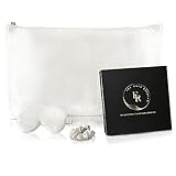 Ultra luxurious 100% Pure Organic Mulburry Silk 22 Momme Sleep Set 3 pcs GiftSet for women ,Hair and Skin Health, Pillowcase (Queen 20'X30',Ivory), Scrunchie, and Eye Mask