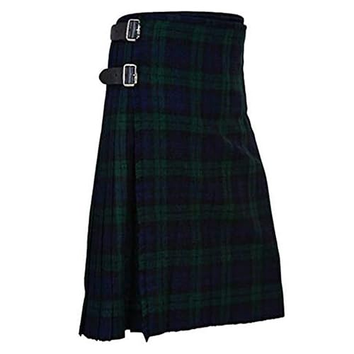 UFSKilts for Men Scottish Kilts for Men Black Watch Tartan Kilt for Men 8 Yard Men's Kilt (30'' to 50'') Modern Utility Kilt