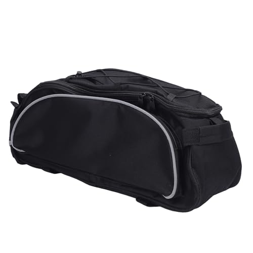 RiToEasysports Bike Rack Bag Cycle Storage Bag 600D Polyester Reflective Trim U Shaped 2 Way Zipper with Elastic Cord for Outdoor Sports (All Black)
