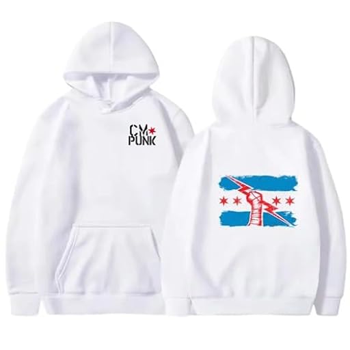 COLseller Sudadera CM Punk Lucha Libre | Estampado Oversized | Moda Streetwear para Hombre (Blanco,M) | Ya disponible en tu tienda friki favorita! En mundofriki.es!