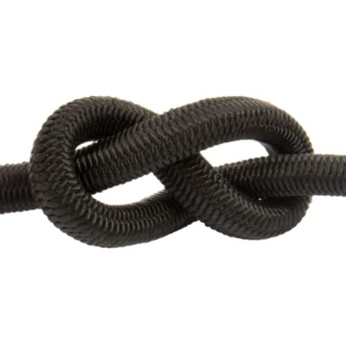Elastic Bungee Rope Black Stretch Shock Cord Tie Down Luggage Straps Roof Racks Garment Garden Crafts DIY (10, 5mm)