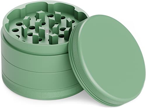 Keramik Grinder Crusher Haftfrei | 4-teilig | Nano Keramik beschichtete Kräutermühle | Ø 63 mm | inkl. Tragetasche Pollenschaber Pinsel und Mundstück