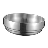 Mobestech 1 Stück Doppelte Ramenschale Schüssel Nudelschalen Ramen Schalen Nudeln Sofortig Servierschalen Mit Deckel Servierschalen Und -platten Bogen Silver Rostfreier Stahl