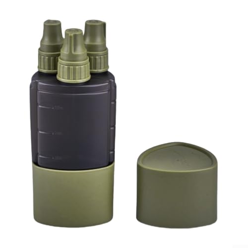 Juego de 3 botellas exprimibles de 100 ml con boquillas, agitador de especias portátil para salsa graduada para cocina o eventos al aire libre (verde)