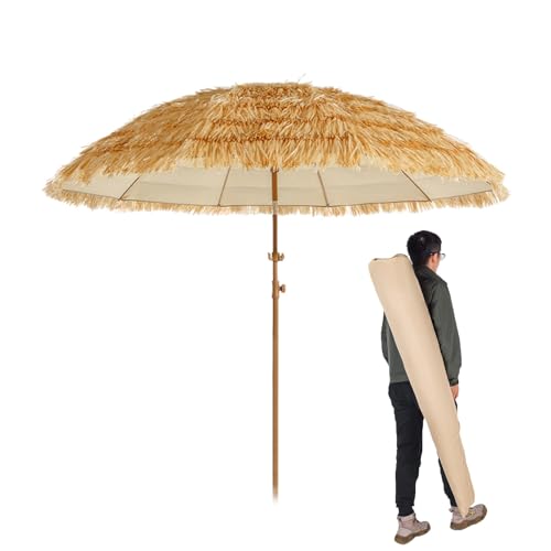 Parasol portátil con 10 varillas de fibra de vidrio e inclinable