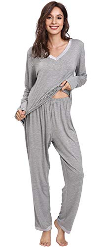 Image of GYS Women's Bamboo Viscose Long Sleeve Pajamas Set