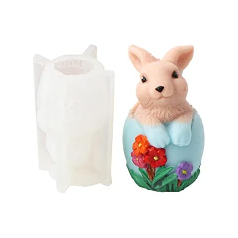 Ostern Kaninchen Silikonform,3D Osterhase Kerzenformen Seifenform Silikon Backform Ohren Hase Mousse Kuchenform Cover