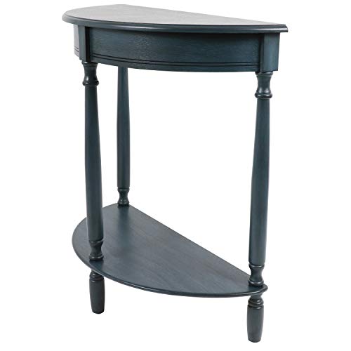 Decor Therapy Half Moon Entry Table, With Shelves & Easy Assembly, Entryway Table, Antique Navy, Wood - (28.5" x 11.8" x 28.5") - Image 2