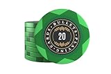 Bullets Playing Cards, 25x Clay Pokerchips Adriana für Pokerset, Verschiedene Werte, 4cm Durchmesser, Gewicht 14g (20er)