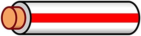 K4 Auto & Marine Primary Electrical Wire White W/Red Stripe 14 Gauge 20 Feet