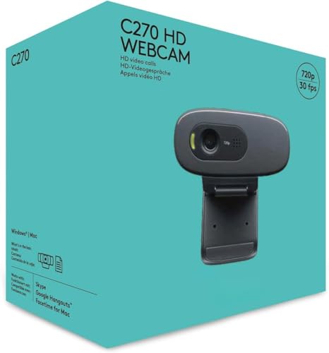 Image of L0GITECH C270 HD Webcam 720p Video Calling with Built-in Noise Reduction Mic, Auto Light Correction, USB Plug & Play, 2-Year Warranty, Compatible with Laptop /Desktop