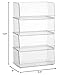 Set Of 4 Clear Pantry Organizer Bins Stackable Household Plastic Food Storage Basket with Wide Open Front for Kitchen, Countertops, Cabinets, Refrigerator, Freezer, Bedrooms, Bathrooms - 12
