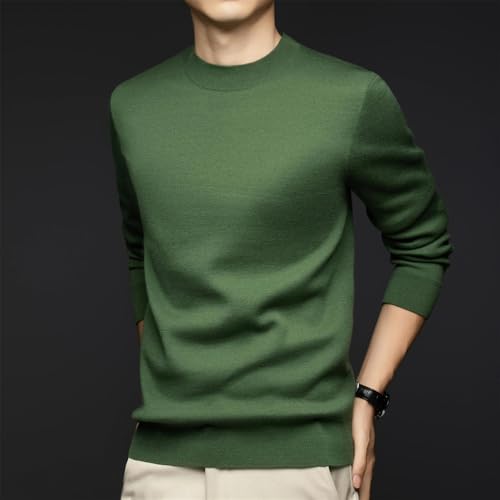 2024 Men's Warm Knitted Sweater Casual O-Neck Sweater Classic Solid Color Knitted Sweater2