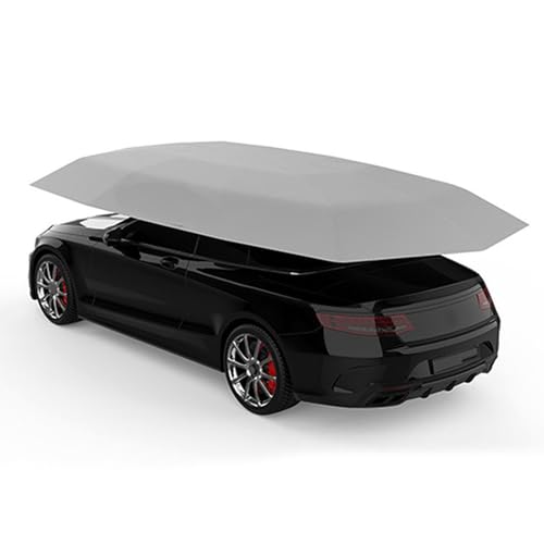 Luocute Car Cover UV Resistant Waterproof Dustproof Oxford Cloth Polyester Half Car Cover Multi Purpose Sunshade Umbrella with Triangular Bracket for Barbecue Picnics (4.5 X 2.3