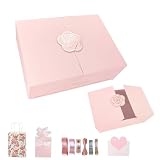 Elegant Small Pink Gift Box for Women with Lid & Accessories - Reusable Magnetic Closure Gift Presentation Set, Romantic and Beautiful Ready-to-Gift Box