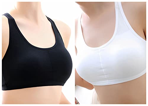 Zeilingery 5Pack Bras For Girls Training Cotton Bras Wireless Light Padded Sports Bra 8-14 Years Girl's (4-Pack) #TOP1