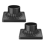 Darkaway Outdoor Post Light Base Mount, Post Light Adapter 3'' Pier Mount Base with Matte Black Finish for Deck Porch Patio, 5.5" W x 5.5" D x 2.75" H (2Pack, Black)