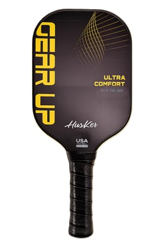 Image of Husker USAPA Approved GEARUP RAW Carbon Fibre Ultra Comfort Thermoformed Pickleball Paddle | Carbon Friction Surface | Elongated Handle Racket