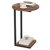 Hosfais C Table End Table, Perfect C Table Small Side Table for Small Spaces, Couch Tables That Slid