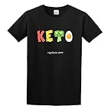 IKOKO Keto Low Carb Diet Nigikala Novelty Unisex 100% Cotton Short-Sleeve T-Shirts Black X...